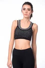 Jerf Womens Trinity Grey Melange Seamless Sports Bra