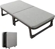 YVYKFZD Portable Camping Cots for Adults, Folding Camping Bed, Comfortable Sleeping Cots with Mattress, Spinner Wheels, Supports 330 lbs (Size : 185x70x38cm)