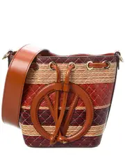 Valentino by Mario Valentino Jules Tresse Leather Bucket Bag