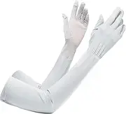 [JIAHG] Summer Driving UV Sun Protection Gloves Arm Sun Block Touchscreen Long Ice Silk Gloves for Women Men Outdoor Sports