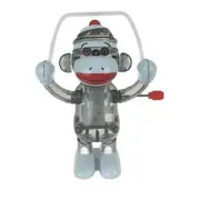 Skippy JUMP ROPE SOCK MONKEY Z-Wind-Up TOMY Chimp Toy