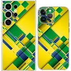 Brazil Flag Abstract Yellow Green Art Case Cover Silicone / Shockproof / MagSafe
