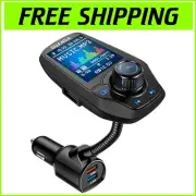 Colorful 1.8" LCD Bluetooth FM Transmitter with Fast Charge & AUX Capability