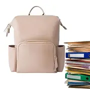 LeoLeoii Diaper Bag Leather, Toddler Bags, Water-resistant Travel Toddler Diaper Backpack Fashion PU Leather Mommy Daypack for Unisex