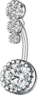 [FrEshn] Nose Ring Women Sexy Rhinestone Dangle Belly Button Chain Navel Piercing Ring Body Jewelry Waist Chain Button Puncture Jewelry Fake Nose Ring (Style : A9756-SR)