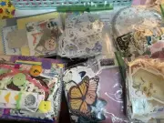 100 Pc SMALL EPHEMERA LOT Paper Supplies Junk Journal Card Making Scrapbook READ