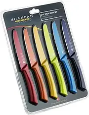 Scanpan Coloured 6 Piece Steak Knife Set - Multi