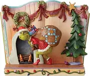 [Enesco] Dr. Seuss Grinch by Jim Shore Santa Grinch Stealing Presents Figurine, Stone Resin Hand Painted Crafted Collectible Christmas Figurines Home Decor Sculpture Statue Gift, 6.5 Inch, Multicolor