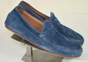 NIB $300 ALLEN EDMONDS "Super Sport" Driver Denim Blue Suede Loafers Shoes 9 D