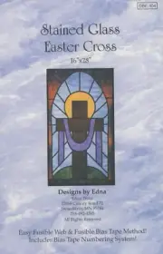 Designs by Edna Stained Glass Easter Cross Banner Applique Pattern