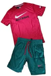 NIKE MEN'S SWOOSH JUST DO IT SET DRY FIT SHORTS & T SHIRT SIZE Large(Fitted Top)