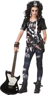 Girls Rocked Out Zombie Halloween Costume Size S 3-5