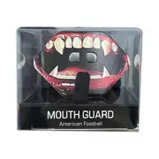American Football Mouth Guard Lip Teeth Protector Max Airflow Mouthguard Mouthpiece with Helmet Strap Fangs