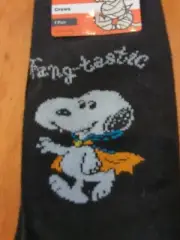 Peanuts Snoopy Halloween Fang-tastic Black Socks