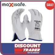 Maxisafe Natural Full-Grain Leather Rigger Gloves 12 Pairs - Extra Large (XL)
