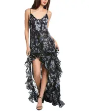 Cinq Sept Coastal Floral Lurex Glenda Silk-Blend Gown