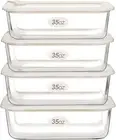 Glass Food Storage Containers with Glass Lids, Microwave Safe Food Container Set