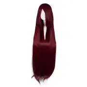 Breathable Hair Wigs for Women 39" Wine Red Wigs with Wig Cap Long Hair