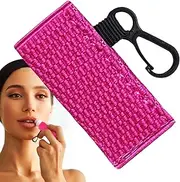 [Frfik] Lipstick Protective Cover - Lipstick Holder Key chain | Portable Lipstick Storage Bag | Lip Balm Holder Lipstick Case Wallet | 6cm Polyester Lipstick Pouch Protective Case for Women