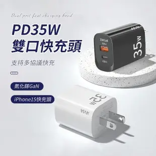 【OMG】35W氮化鎵GaN充電器 TypeC+A雙孔 PD快充頭 手機平板快速充電器(支援iPhone/iPad/三星/安卓)