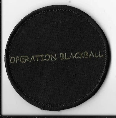 Operation Blackball Patch w/Hook & Loop Backing (Approx. 3")
