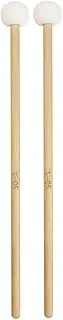 Daseeme 1 Pa Felt Mallets Drum Sticks with Wood Handle for Percussion Instrument White