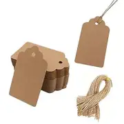 100pcs Kraft Paper Gift Tags with String, Blank Gift Bags Tags 100pcs Brown