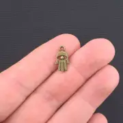 10 Hamsa Charms Antique Bronze Tone - BC372