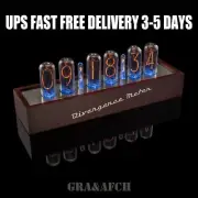 IN-18 Nixie Tube Clock Wooden Case 12/24H Slot Machine FREE Shipping 3-5 Days