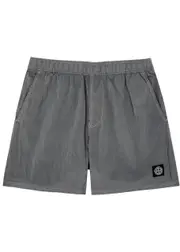 Stone Island Logo Crinkled Nylon Swim Shorts - Grey - S S