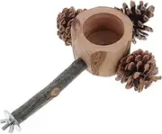 JOINPAYA Bird Training Stand with Feeding Cup Portable Wooden Parrot Playground for Birds Bird Exercise Stand Bird Perch Stand with Feeding Holder