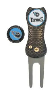 Tennessee Titans NFL Golf Ball Marker with Premium Switchblade Divot Tool