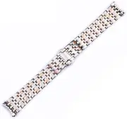 TONECY Solid Stainless Steel Watchband 20mm for Omega DEVILLE Watch Strap Deployment Clasp Curved End Wrist Watches Bracelet (Color : Rose Gold, Size : 20mm)