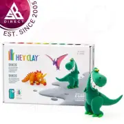 Hey Clay Dinos Medium Set with Soft Modelling Air Dry Clay 6 Cans│3+ Ages Kids