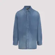 [Fear Of God] Fear Of God-Medium Blue Denim Cotton Shirt-Uomo S STAND