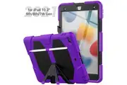 WASSUP iPad 9th/8th/7th Gen 10.2 inch Case with Screen Protector Pencil Holder & Detachable Stand-Purple