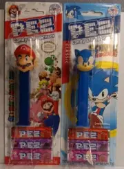 PEZ Sonic The Hedgehog & Super Mario W/ Candy