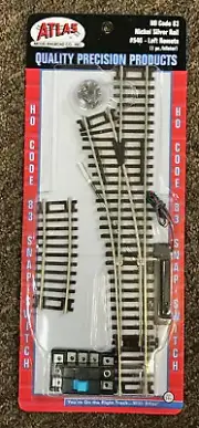 Atlas #540 HO-scale Code 83 Nickel Silver Snap-Switch LEFT hand remote turnout