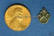 50pc Hematite Plated Small Dog Paw Print Charms 5818