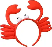 [Vaguelly] Crab Headwear Cartoon Plush Headband Decorations for Party Sailor Costume Decoration for Christmas Car Shaped Pillow Crab Headdress Crab Hair Band Plush Hair Hoop Props Red