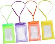 NOLITOY Screen Phone Bag 4pcs Universal Waterproof Phone Pouch Thin Windows for Underwater Photos Random
