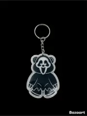 Scream Ghostface Inspired Scare Bear Keychain Handmade Resin Scary Horror Icon