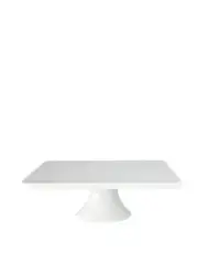 BIA Cordon Bleu 11-Inch by 3-3/4-Inch Porcelain Square Cake Stand, White
