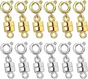 OHINGLT Magnetic Necklace Clasps and Closures,Gold and Silver Plated Jewelry Clasps Converters for Bracelet Necklaces Chain 01