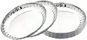 Shivhomeworld Steel Heavy Gauge Medium Halwa Plates with Mirror Finish Size-7 Set of-6