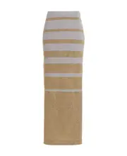 striped-pattern lurex maxi skirt FR36 Gray