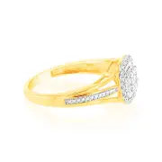 Luminesce Lab Grown 9ct Yellow Gold Ring in 35 diamonds, Q