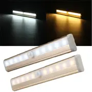10 LED Cabinet Light PIR Human Body Motion Sensor Lamp Cupboard Closet LED Night Light LED Strip Light 6V 15219 PURE WHITE