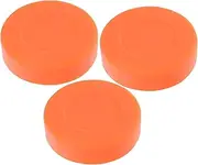 HANABASS High Density Hockey Pucks 3 Pack Ice Hockey Balls Smooth Flat Surface PVC Material Orange for Players Teams
