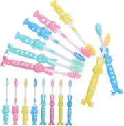 PEPLAYTAL 32Pcs Cartoon Toothbrush Soft Bristles for Gentle Cleaning Suction Cup Base for Fun Animal Designs to Encourage Oral Hygiene for Boys